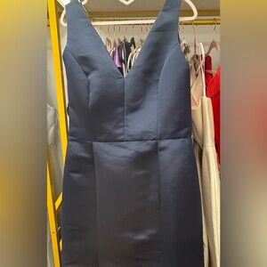 Amsale Mackayla in navy Faille